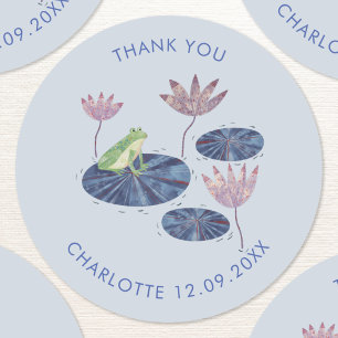 Sticker Rond Grenouille dans un Merci mou d'étang Lily