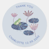 Sticker Rond Grenouille dans un Merci mou d'étang Lily (Devant)