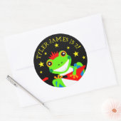 Sticker Rond Grenouille d'arbre d'anniversaire de Rockin avec g (Enveloppe)