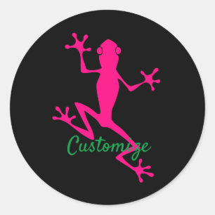Sticker Rond Grenouille d'arbre rose Thunder_Cove 