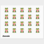 Sticker Rond grenouille de la Saint-Valentin (Feuille)