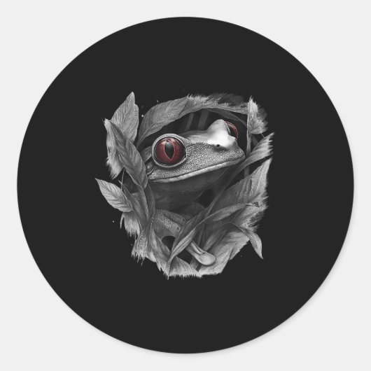 Sticker Rond Grenouille de l'arbre vert forêt tropicale Amphibi (Devant)