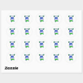 Sticker Rond Grenouille de levage (Feuille)