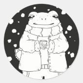 Sticker Rond Grenouille de Noël (Devant)