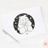 Sticker Rond Grenouille de Noël (Enveloppe)