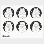 Sticker Rond Grenouille de Noël (Feuille)