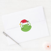 Sticker Rond Grenouille de Noël (Enveloppe)