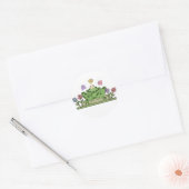 Sticker Rond Grenouille du jardin de fleurs (Enveloppe)