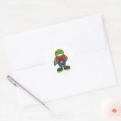 Sticker Rond Grenouille en mécanique avec spanner (Enveloppe)