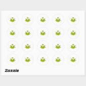 Sticker Rond Grenouille en Méditerranée (Feuille)