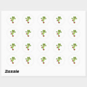Sticker Rond Grenouille en Patinage en ligne avec Roller skates (Feuille)