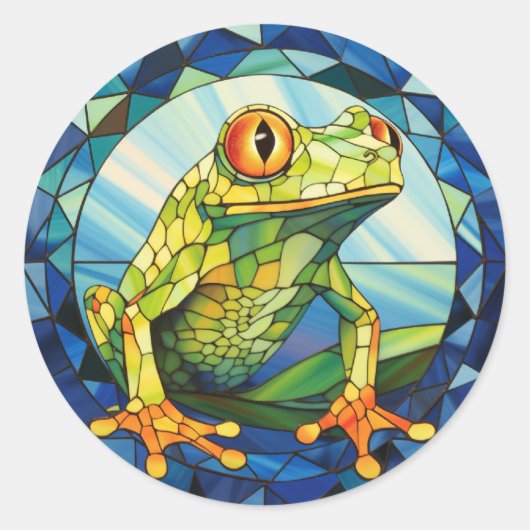 Sticker Rond Grenouille en verre doux (Devant)