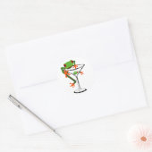 Sticker Rond Grenouille et Martini (Enveloppe)