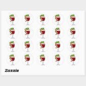 Sticker Rond Grenouille et vin (Feuille)