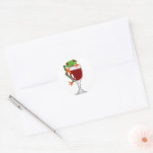 Sticker Rond Grenouille et vin (Enveloppe)