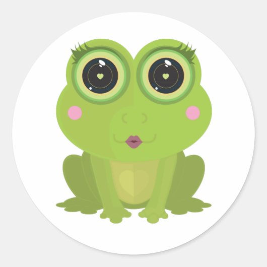 Sticker Rond Grenouille femelle (Devant)