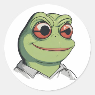 Sticker Rond Grenouille galactique dans l'espace - Prin d'art a