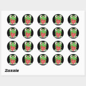 Sticker Rond Grenouille Heureuse Sainte-Valentin Animée (Feuille)
