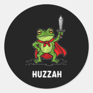 Sticker Rond Grenouille Hourra