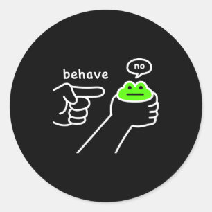 Sticker Rond Grenouille malhonnête Mème de grenouille drôle Se