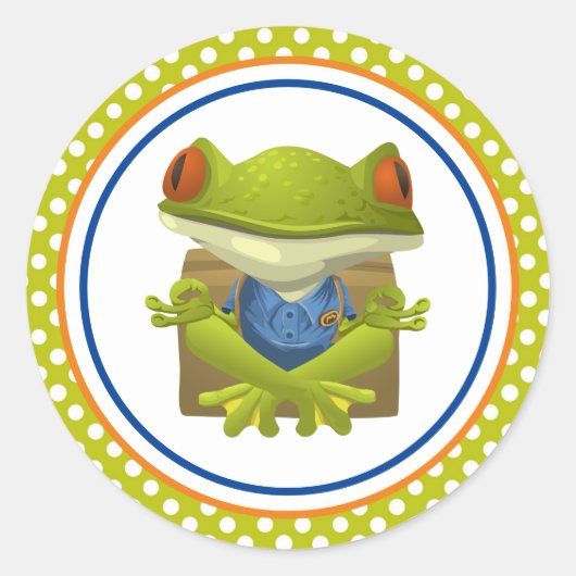 Sticker Rond Grenouille méditative (Devant)