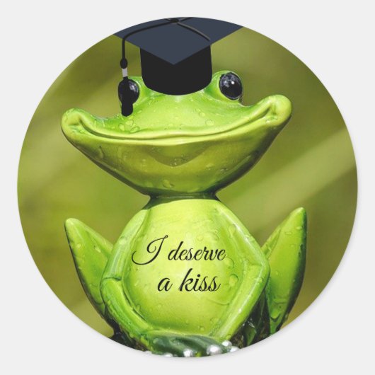 Sticker Rond Grenouille mignonne adorable, Casquette de remise (Devant)