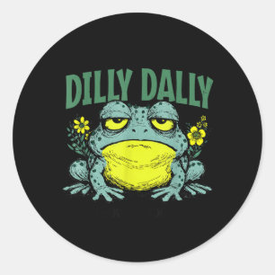 Sticker Rond Grenouille Mignonne Née Pour Lambiner Connue Pour