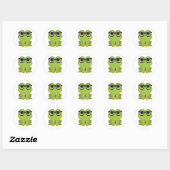 Sticker Rond Grenouille Nerd (Feuille)