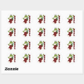 Sticker Rond Grenouille Noel Tshirts et cadeaux de vacances (Feuille)