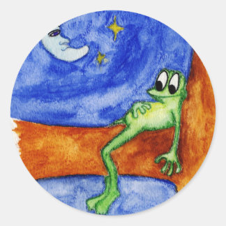 Sticker Rond grenouille posée dans l'arbre