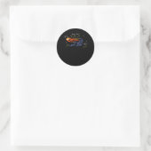Sticker Rond Grenouille qui vous aime style classique simple (Sac)