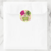 Sticker Rond Grenouille rose 4e anniversaire Tshirts et cadeaux (Sac)