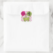 Sticker Rond Grenouille rose 4e anniversaire Tshirts et cadeaux (Sac)