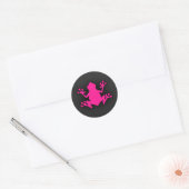 Sticker Rond Grenouille rose chaude (Enveloppe)