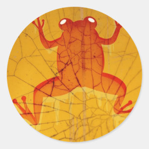 Sticker Rond Grenouille rouge