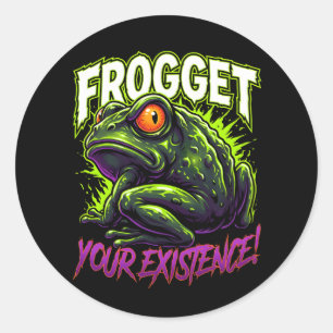 Sticker Rond Grenouille sarcastique Oublie ton existence Mème d