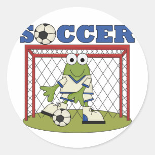 Sticker Rond Grenouille soccer gardien de but T-shirts et cadea