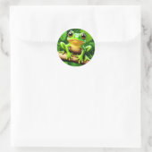 Sticker Rond Grenouille sur branche Nature Art (Sac)