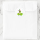 Sticker Rond Grenouille sur la feuille (Sac)
