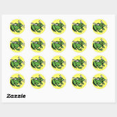 Sticker Rond Grenouille taureau par Mudge Studios (Feuille)