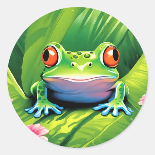 Sticker Rond Grenouille tropicale (Devant)