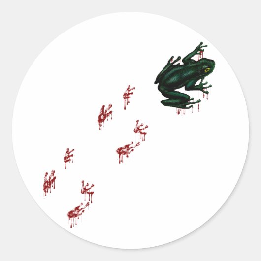 Sticker Rond Grenouille verte Empreintes sanguines Goth Amphibi (Devant)