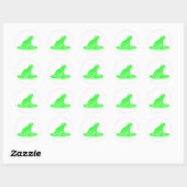Sticker Rond Grenouille verte sur blanc (Feuille)