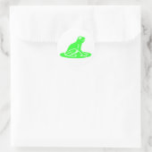 Sticker Rond Grenouille verte sur blanc (Sac)