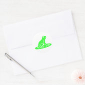 Sticker Rond Grenouille verte sur blanc (Enveloppe)