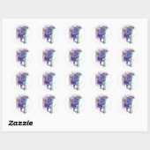 Sticker Rond Grenouille Violette (Feuille)