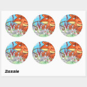 Sticker Rond Grenouille volante (Feuille)