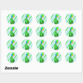 Sticker Rond Grenouille Whimsical sur Lily pad avec Ballons Ann (Feuille)
