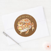 Sticker Rond Grenouilles à cornes ornées, sautez avec ! (Enveloppe)
