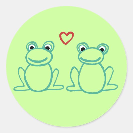 Sticker Rond Grenouilles avec coeur (Devant)
